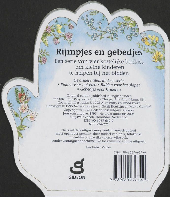 Praten met God / Rijmpjes en gebedjes achterkant