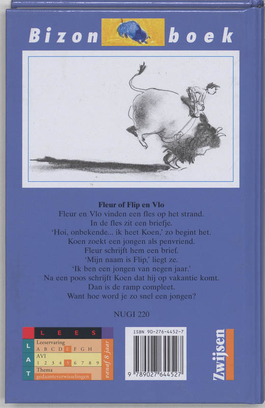 Fleur of Flip en Vlo / Bizon blauw achterkant