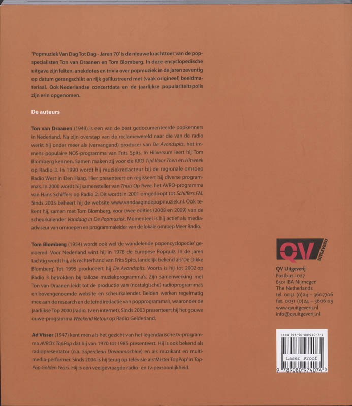 Popmuziek van dag tot dag achterkant
