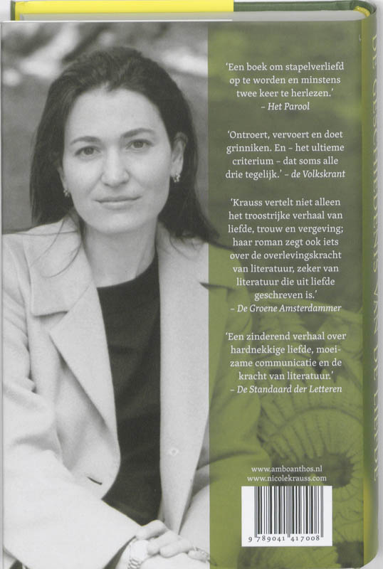 De geschiedenis van de liefde achterkant