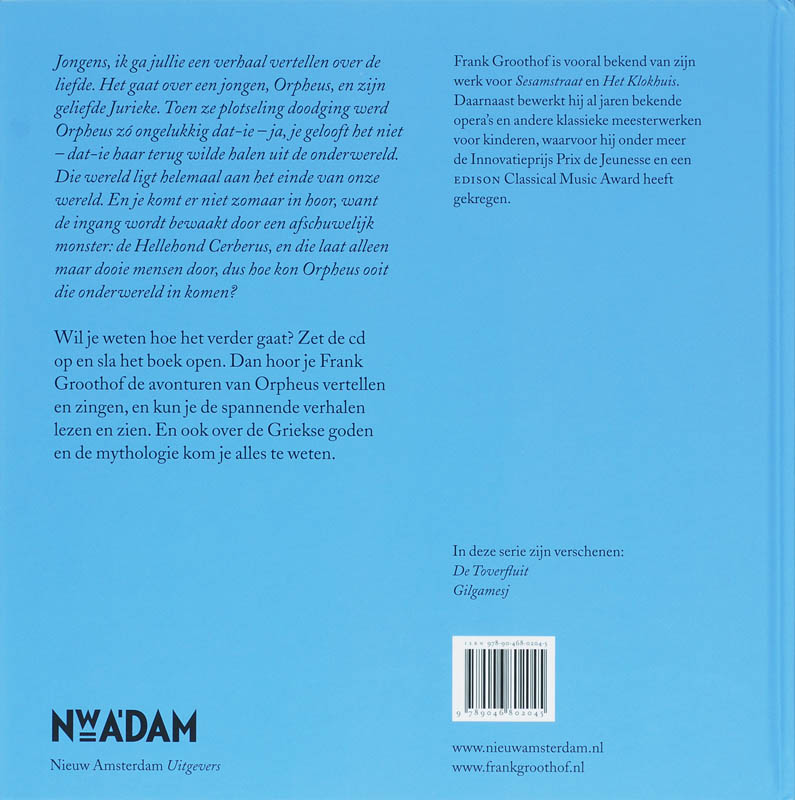 Orpheus En De Hellehond Van De Hades En Cd achterkant
