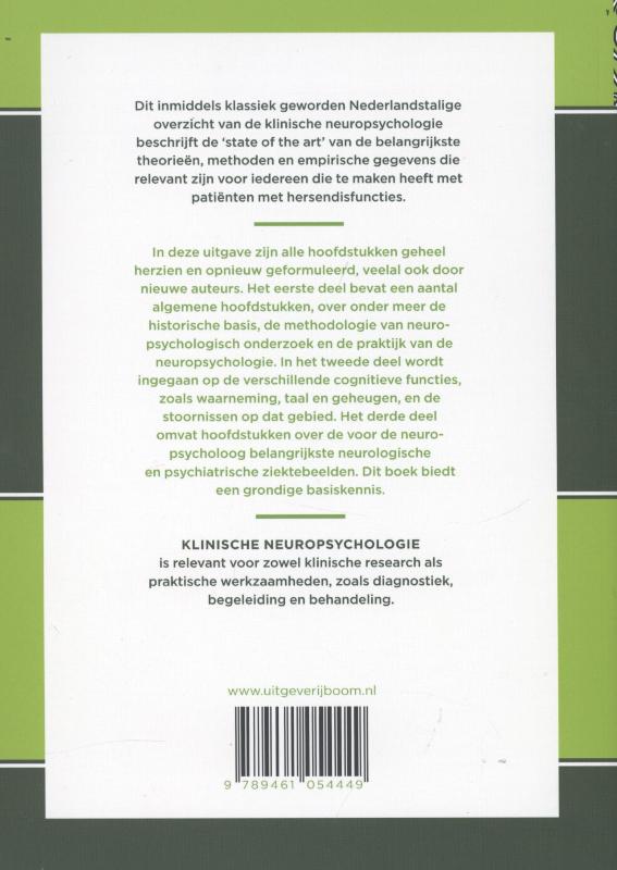 Klinische neuropsychologie achterkant