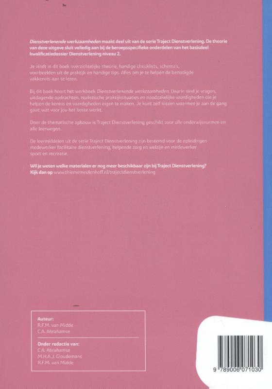 Dienstverlenende werkzaamheden / niveau 2 / Theorieboek / Traject Dienstverlening achterkant