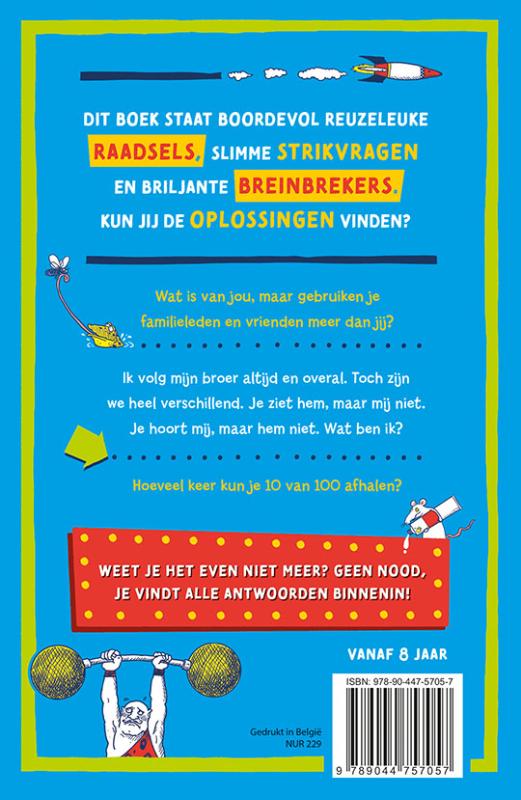Waanzinnige raadsels voor kids achterkant