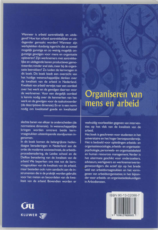 Organiseren Van Mens En Arbeid achterkant