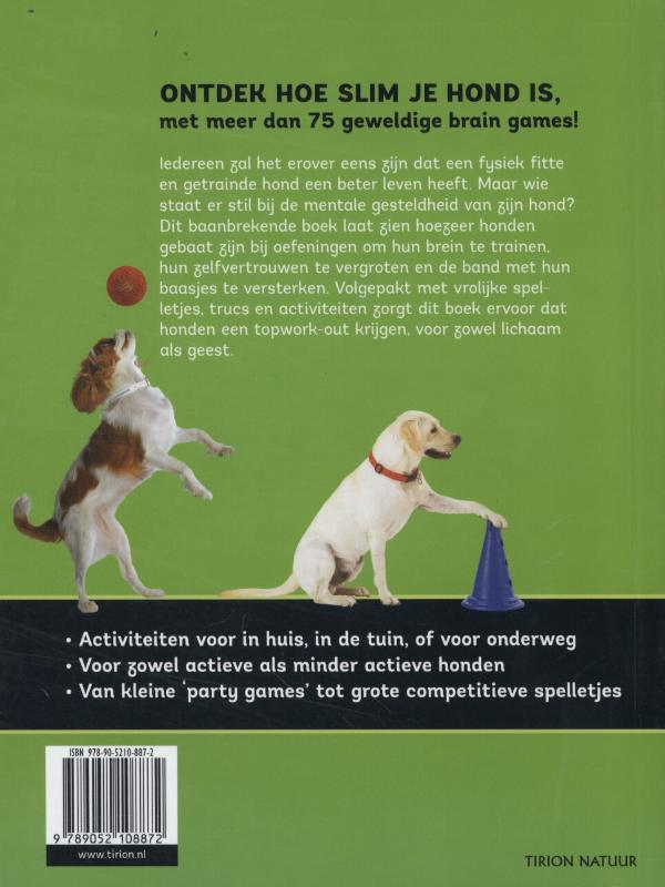 Braintraining voor honden. Leren door middel van belonen achterkant