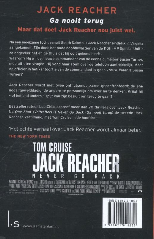Never go back (ga nooit terug) / Jack Reacher / 18 achterkant