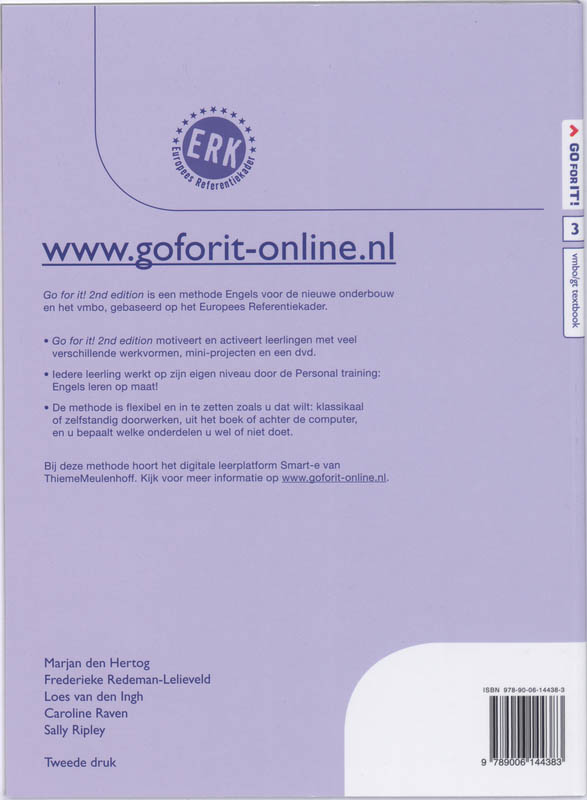 Go for it! VMBO-G 3 Textbook achterkant