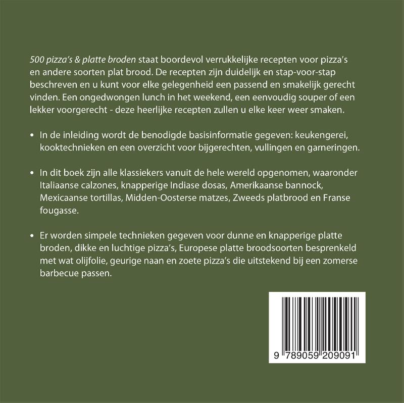 500 pizza's & platte broden achterkant