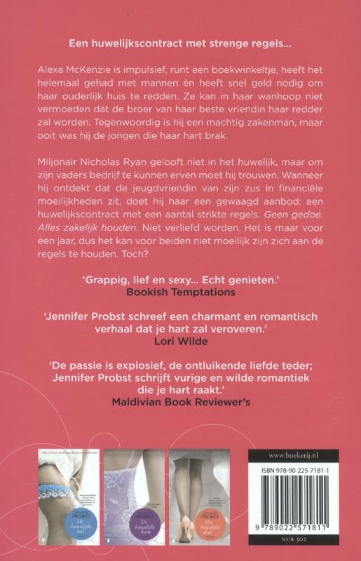 Het huwelijkscontract / Getrouwd met een miljonair / 1 achterkant