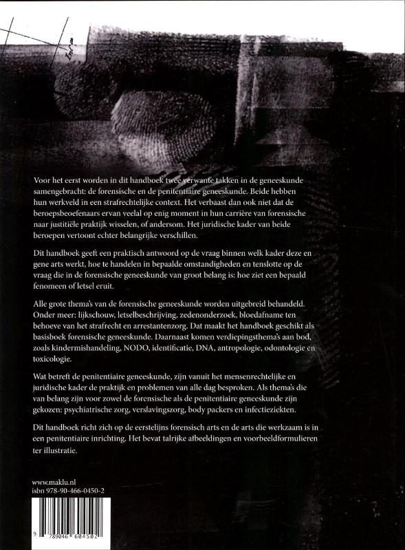 Handboek forensische en penitentiaire geneeskunde achterkant