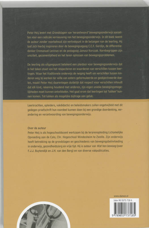 Grondslagen van 'verantwoord' bewegingsonderwijs achterkant