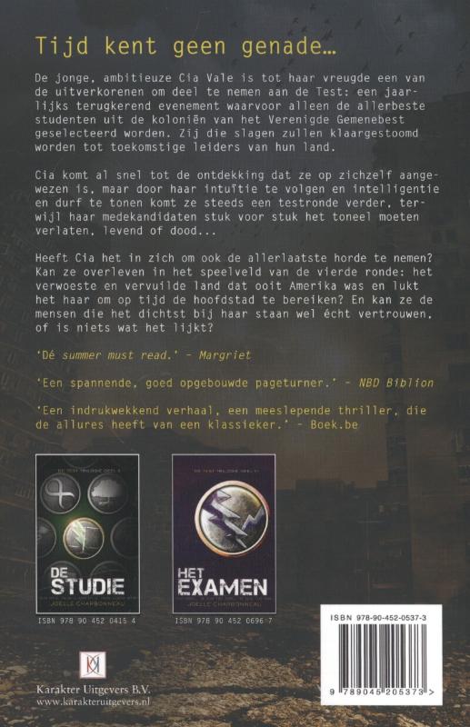 De test / De test-trilogie / 1 achterkant