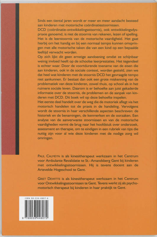 Kinderen met ontwikkelingsdyspraxie achterkant
