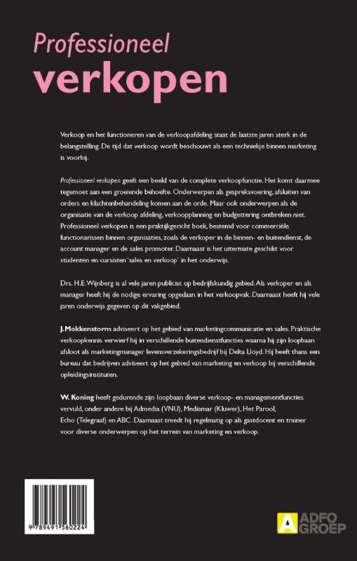 Professioneel verkopen achterkant