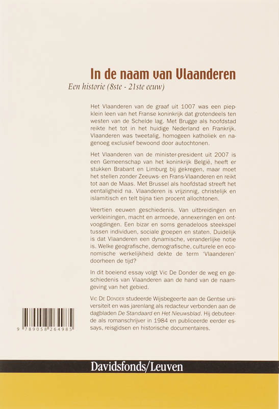 In de naam van Vlaanderen achterkant