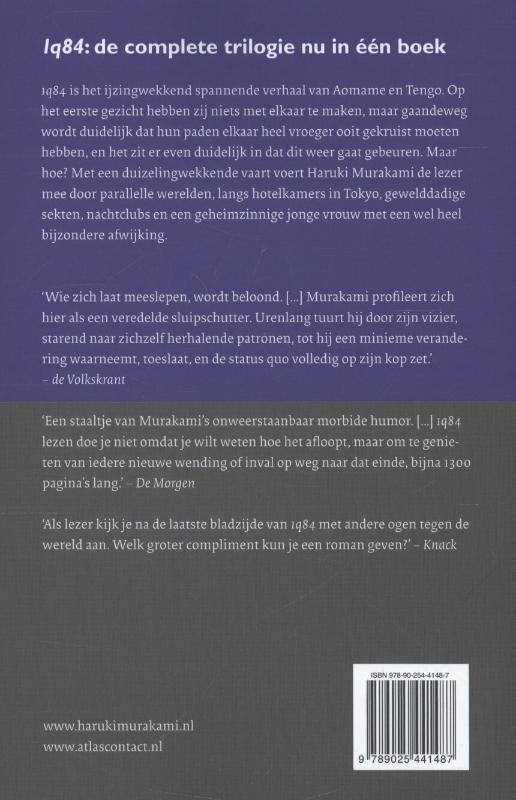 1q84 (qutienvierentachtig) De complete trilogie achterkant