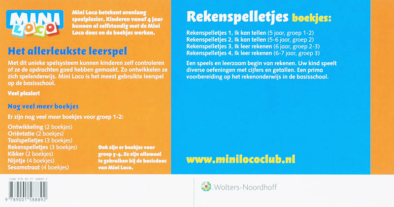 Mini Loco 1 Ik kan tellen Rekenspelletjes achterkant