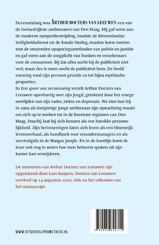 Een spoor van vernieuwing achterkant