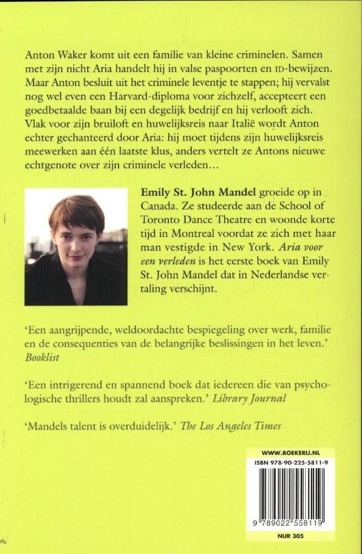 Aria voor een verleden achterkant