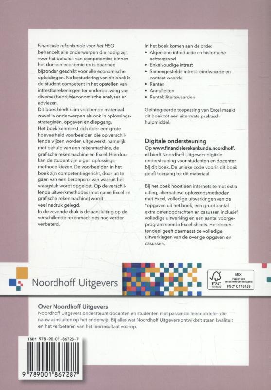 Financiele rekenkunde voor het HEO achterkant