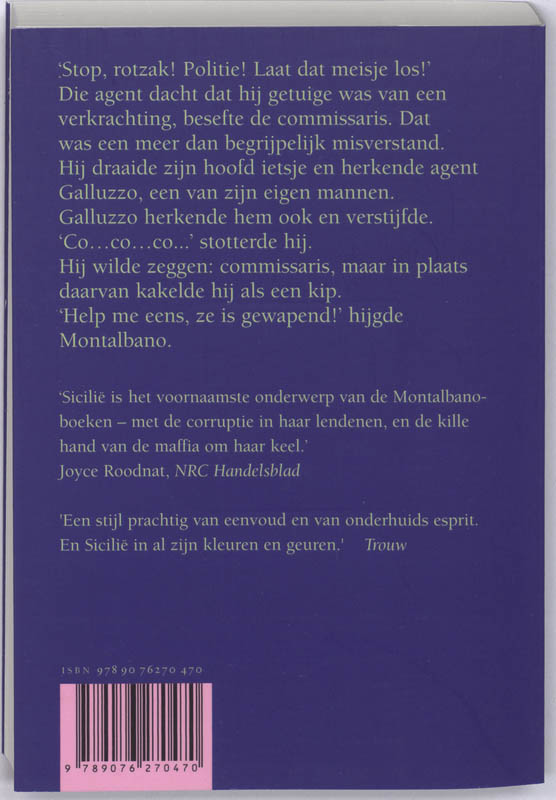 De eerste zaak van Montalbano achterkant