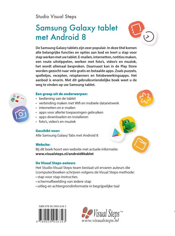 Samsung Galaxy tablet met Android 8 achterkant