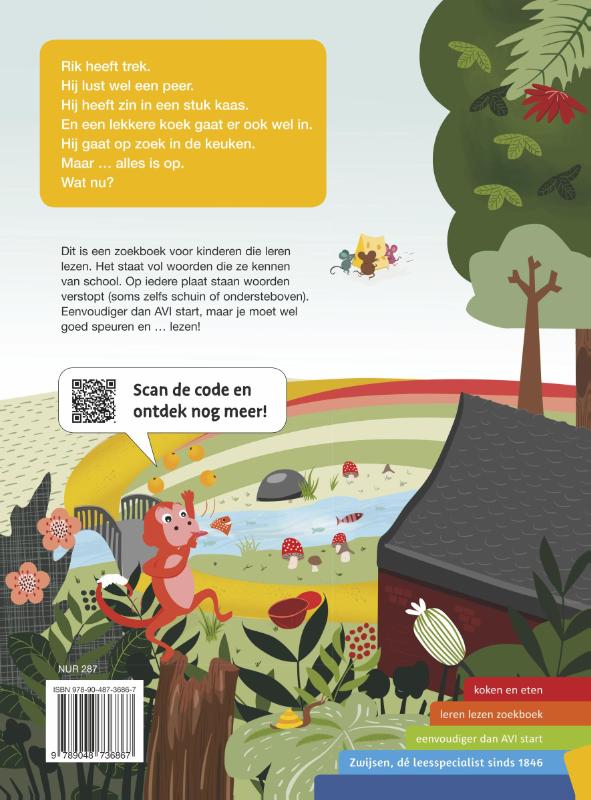 Leren lezen zoekboek  -   waar is de kaas? achterkant