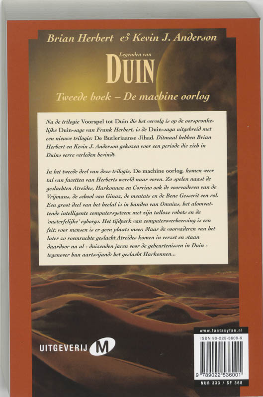 Legenden Van Duin / 2 De Machine Oorlog achterkant