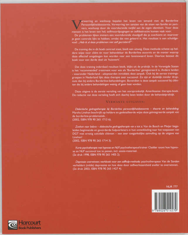 Borderline persoonlijkheidsstoornis achterkant