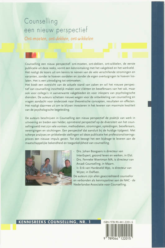Kennisreeks Counselling 1 - Counselling in nieuw perspectief achterkant