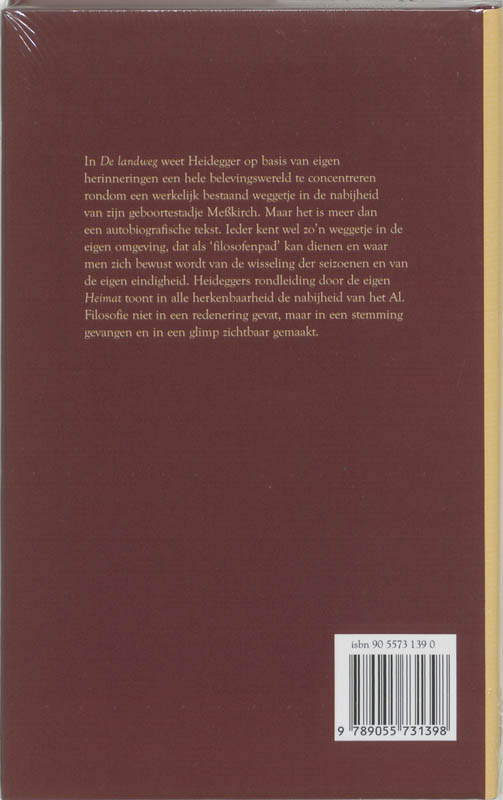 De landweg / Heidegger-reeks achterkant