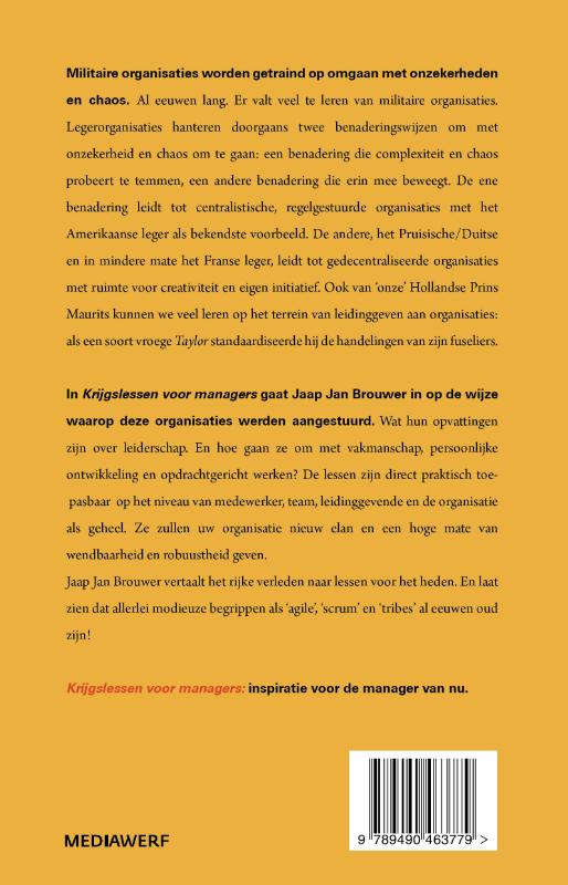 Krijgslessen voor managers achterkant