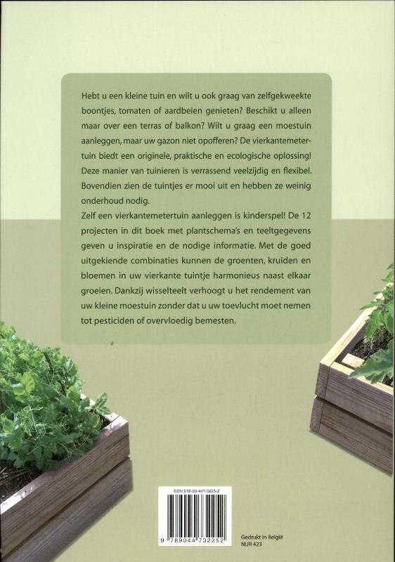 Groenten kweken op een vierkante meter achterkant