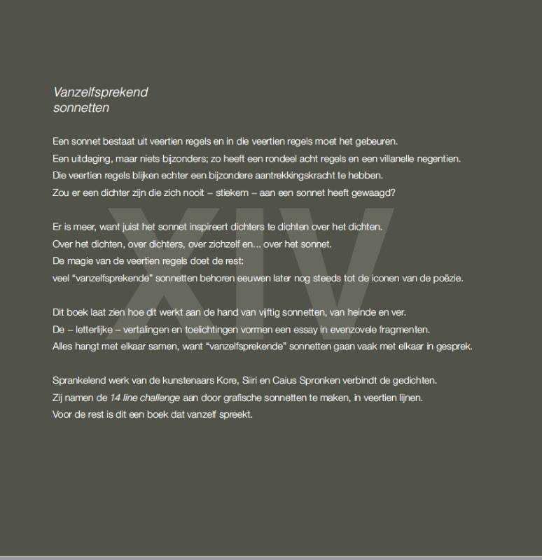 Vanzelfsprekend sonnetten achterkant