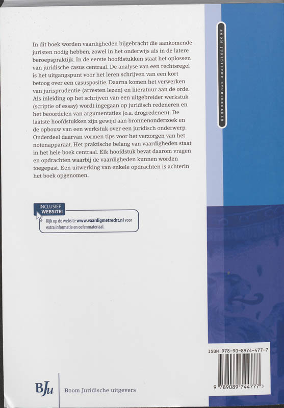 Vaardig met recht / Boom Juridische studieboeken achterkant