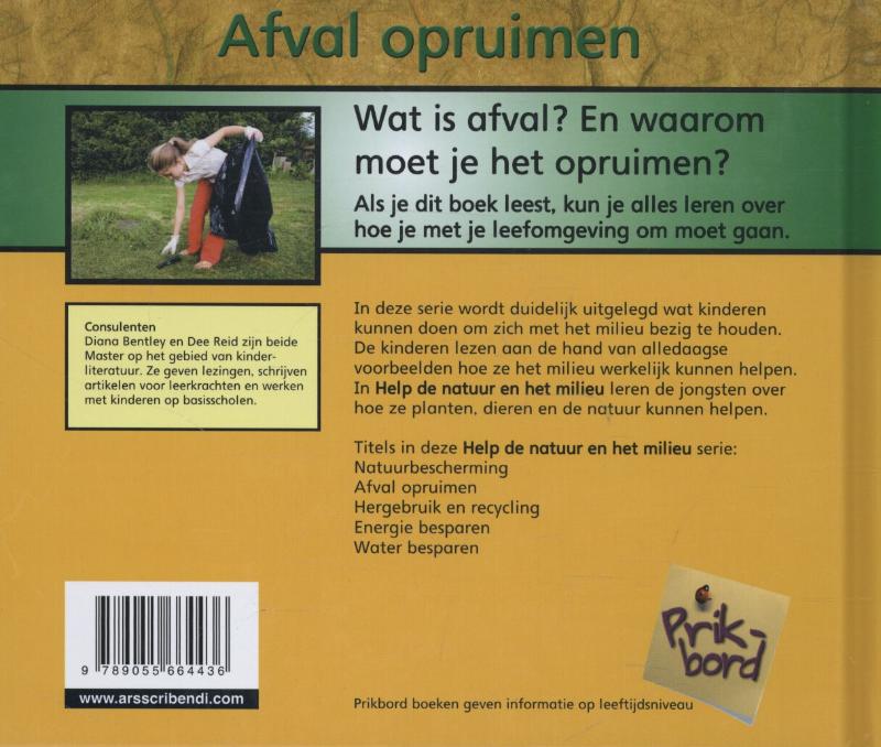 Afval opruimen / Help de natuur en het milieu achterkant