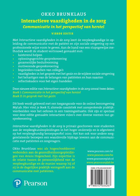 Interactieve vaardigheden in de zorg 1 Communicatie in het perspectief van herstel achterkant