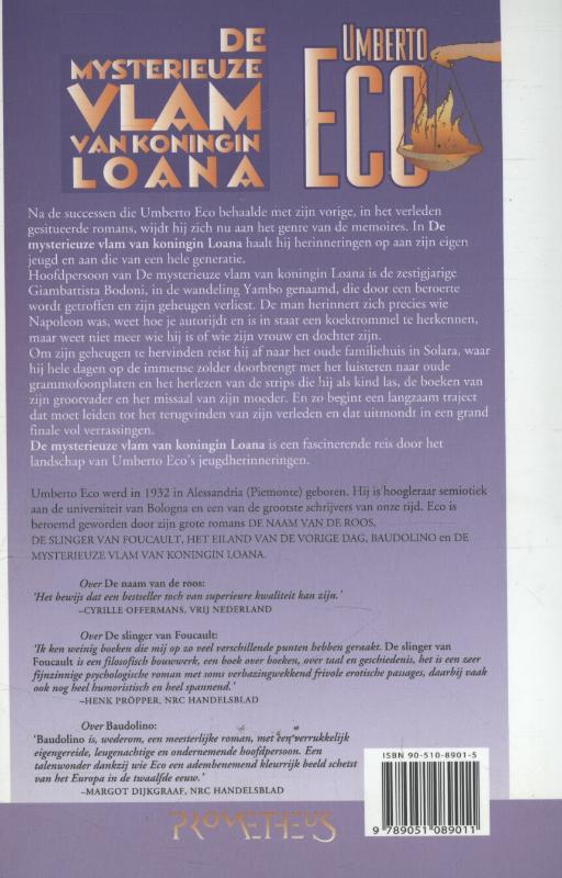 De mysterieuze vlam van Koningin Loana achterkant