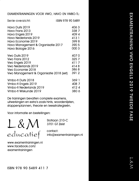 Examentraining Vwo Engels 2019 achterkant