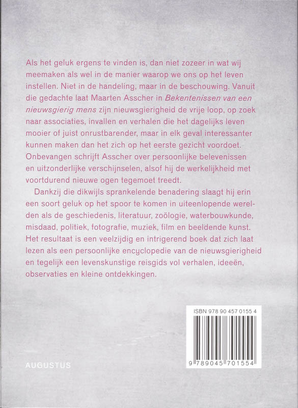 Bekentenissen van een nieuwsgierig mens achterkant