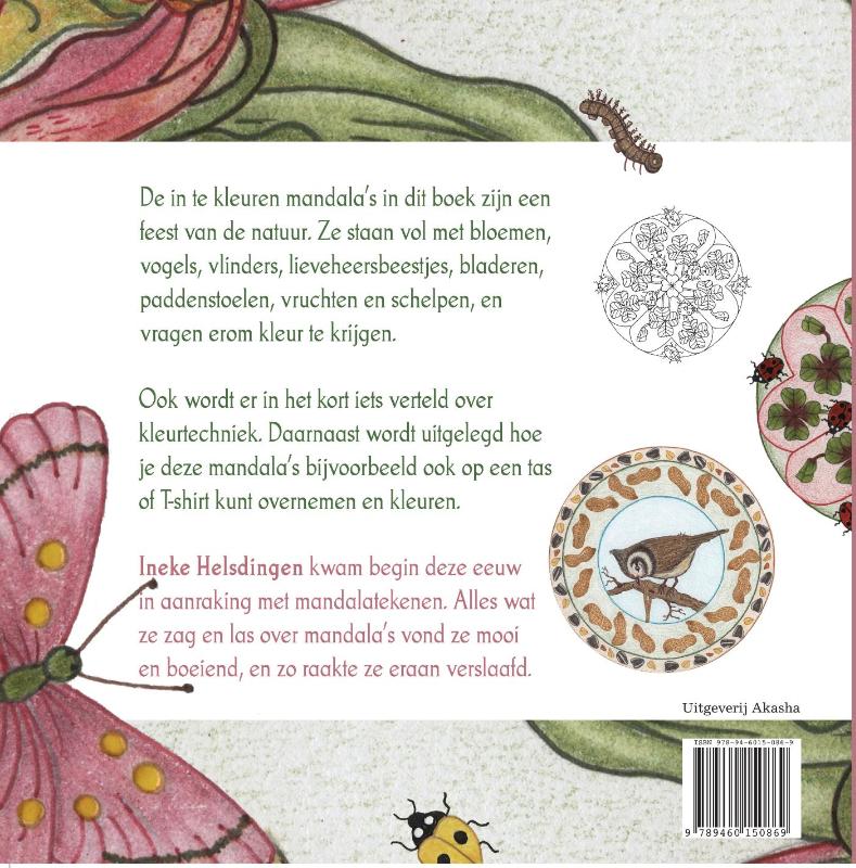 Natuurrijke mandala's kleuren achterkant