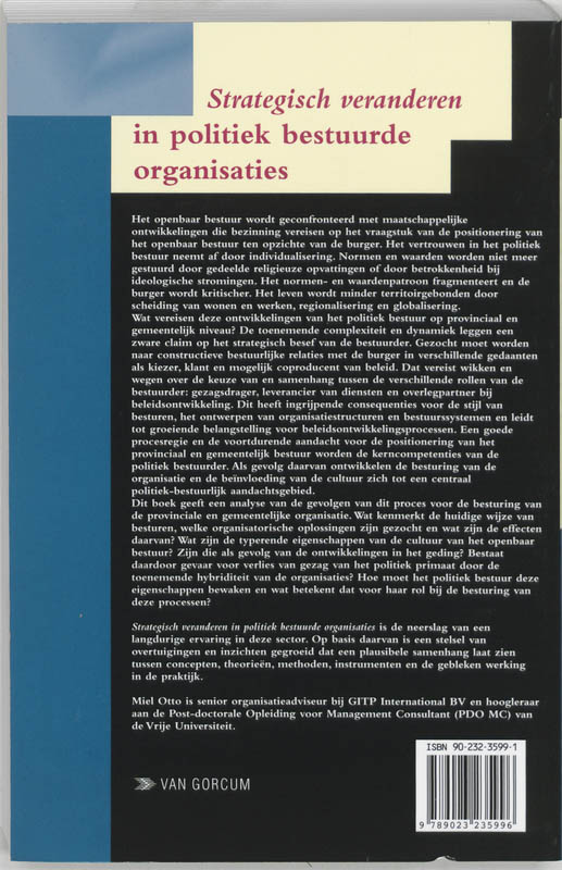 Strategisch Veranderen In Politiek Bestuurde Organisaties achterkant
