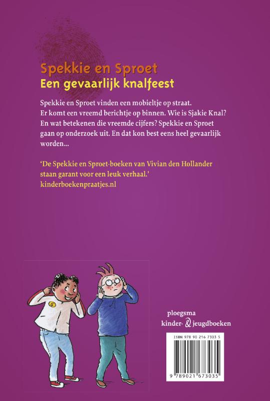 Een gevaarlijk knalfeest / Spekkie en Sproet achterkant