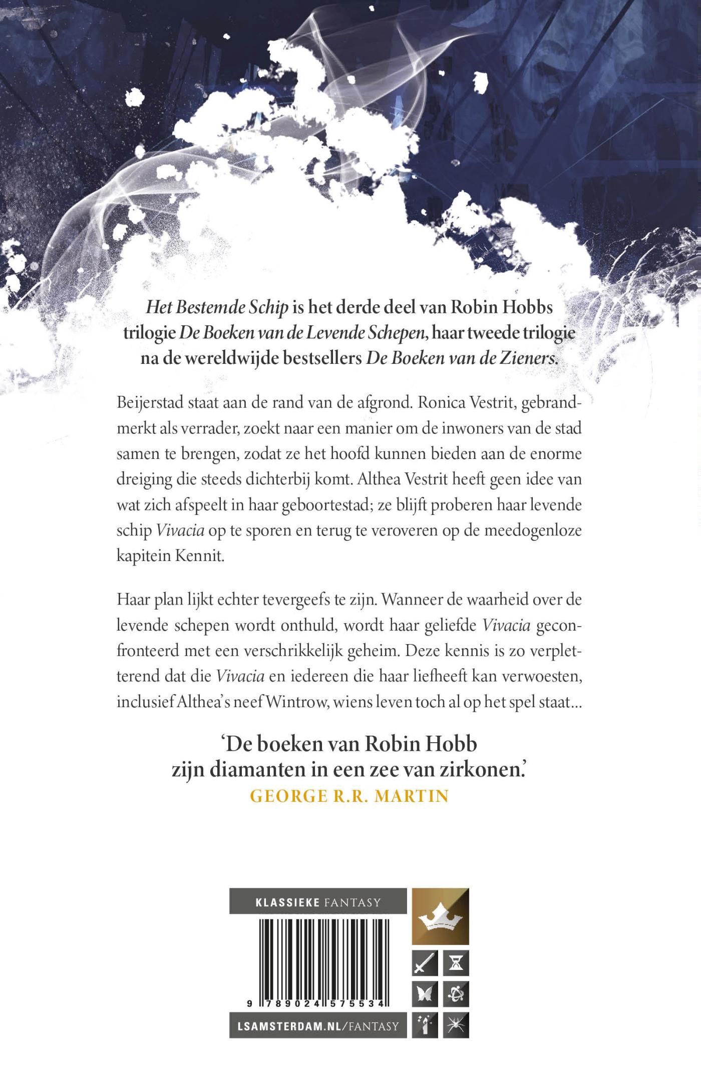 De boeken van de levende schepen 3 -   Het Bestemde Schip achterkant