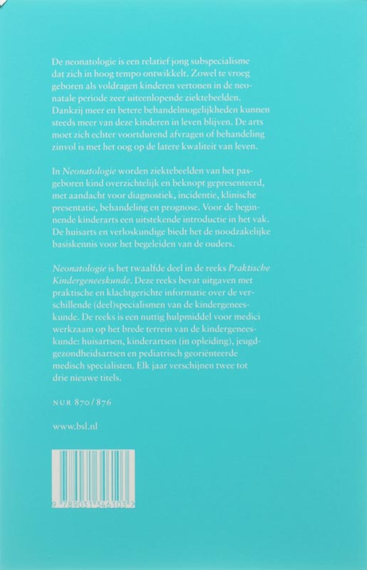 Neonatologie / Praktische kindergeneeskunde achterkant
