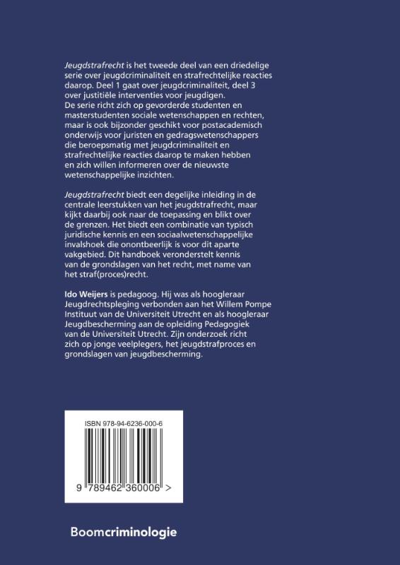 Jeugdstrafrecht / Studieboeken Criminologie & Veiligheid achterkant