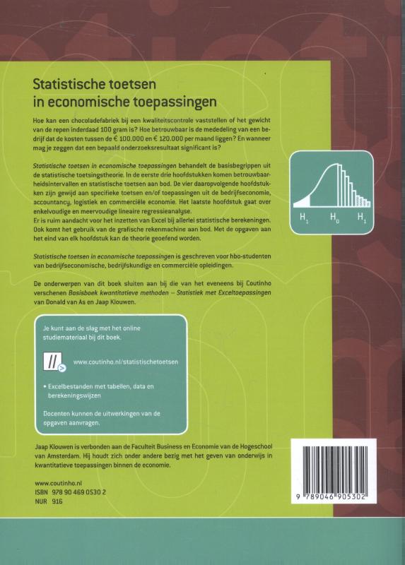 Statistische toetsen in economische toepassingen achterkant