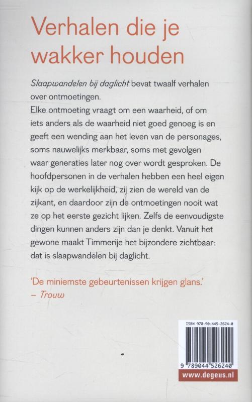 Slaapwandelen bij daglicht achterkant