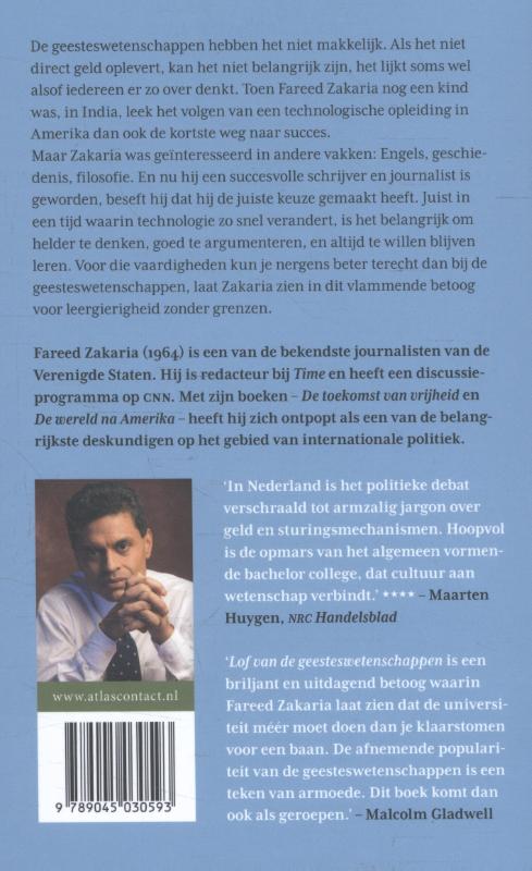 Lof van de geesteswetenschappen achterkant